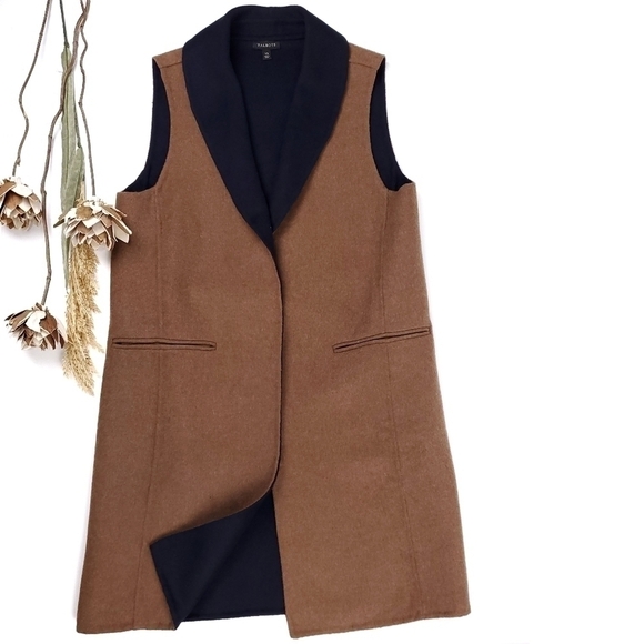 Talbots Camel Tan & Navy Wool Blend Jacket Size XS - Picture 12 of 13